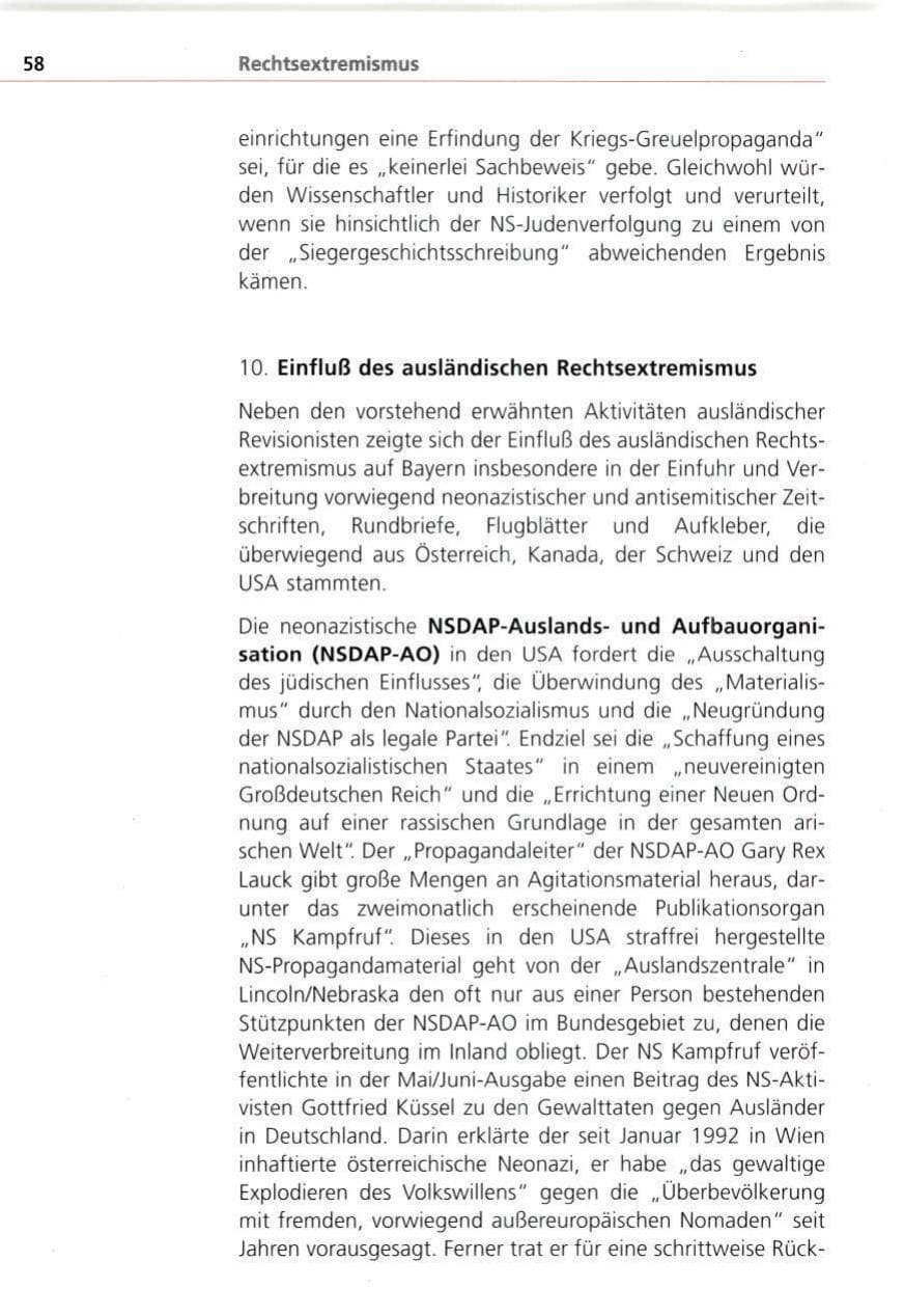 Seite 58 des Verfassungsschutzbericht 1993 Bayern