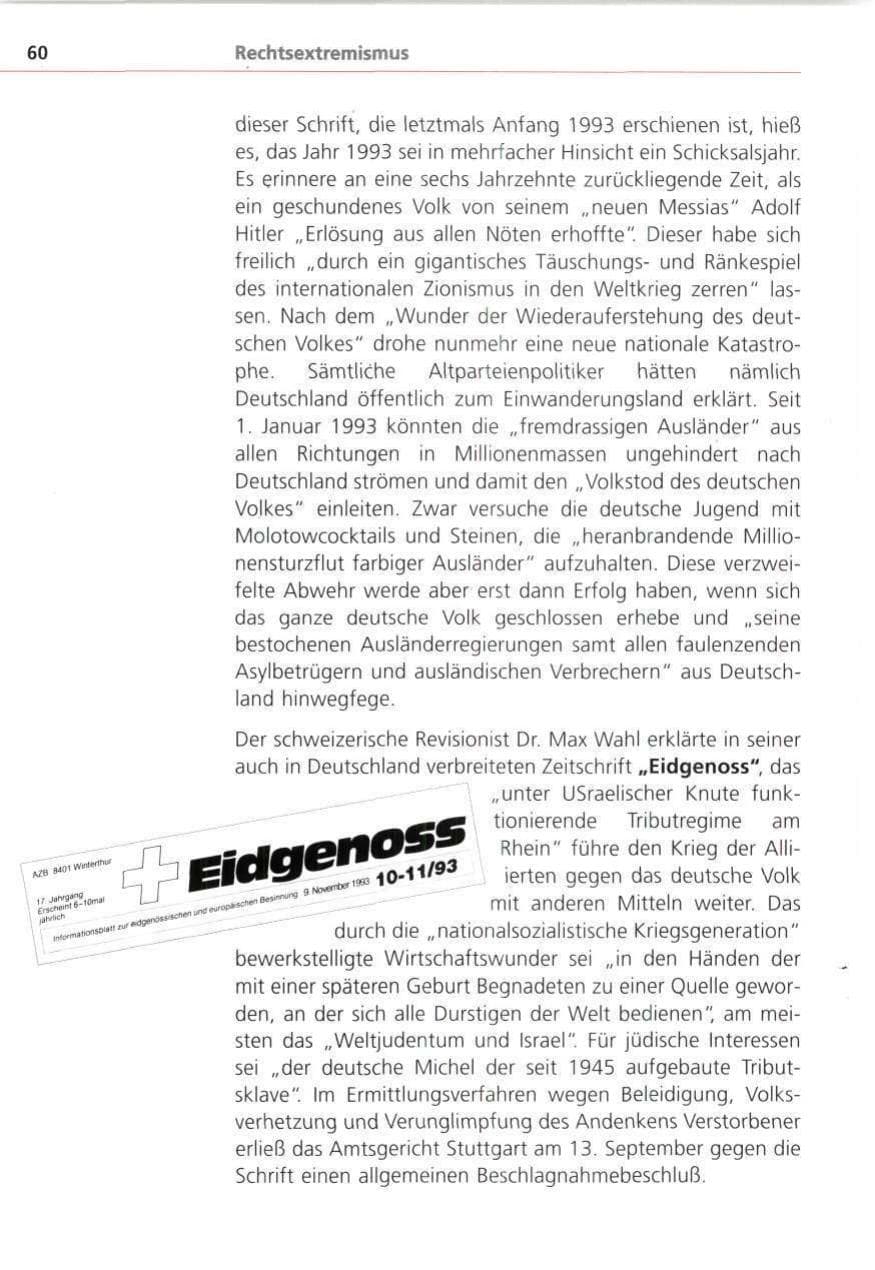 Seite 60 des Verfassungsschutzbericht 1993 Bayern