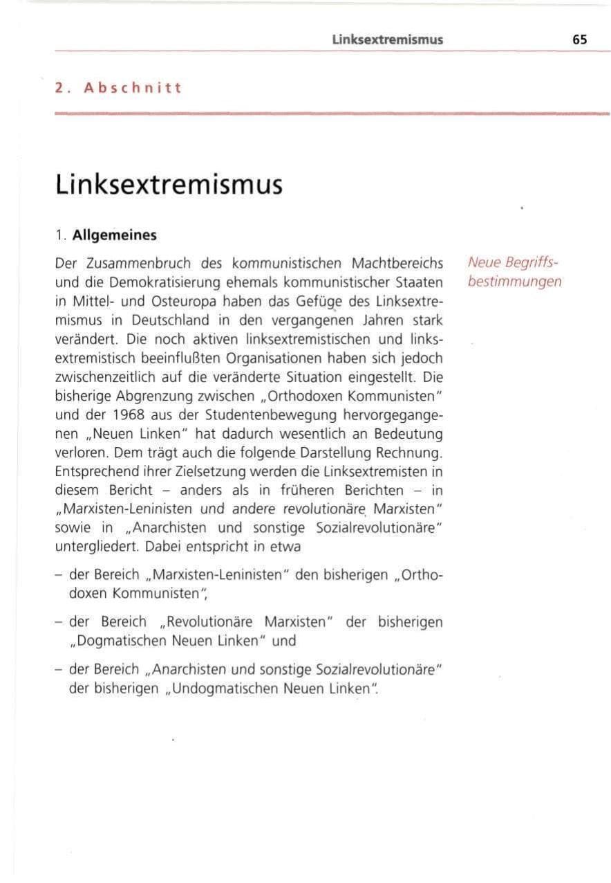 Seite 65 des Verfassungsschutzbericht 1993 Bayern