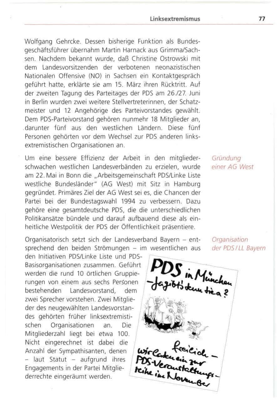 Seite 77 des Verfassungsschutzbericht 1993 Bayern