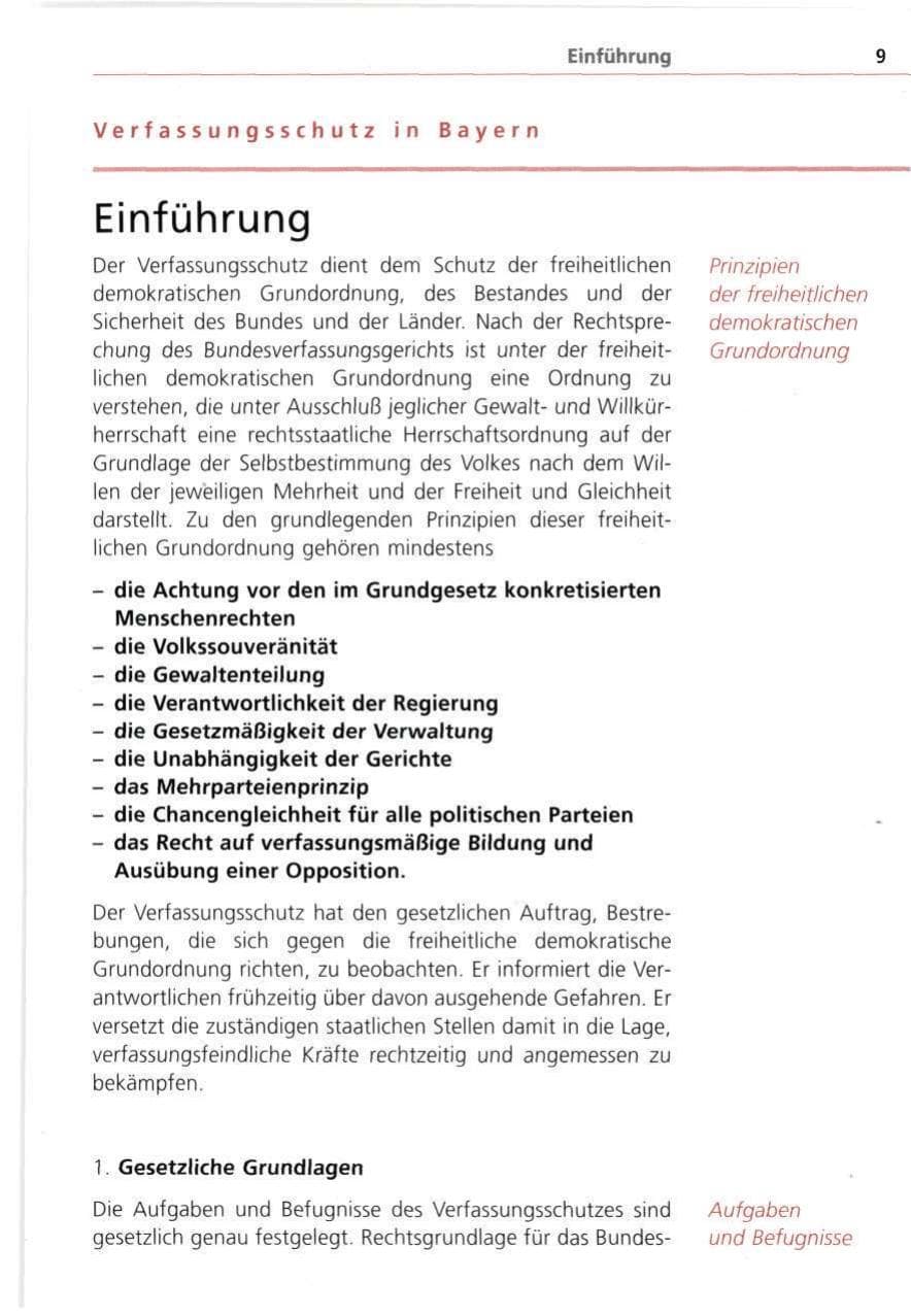 Seite 9 des Verfassungsschutzbericht 1993 Bayern
