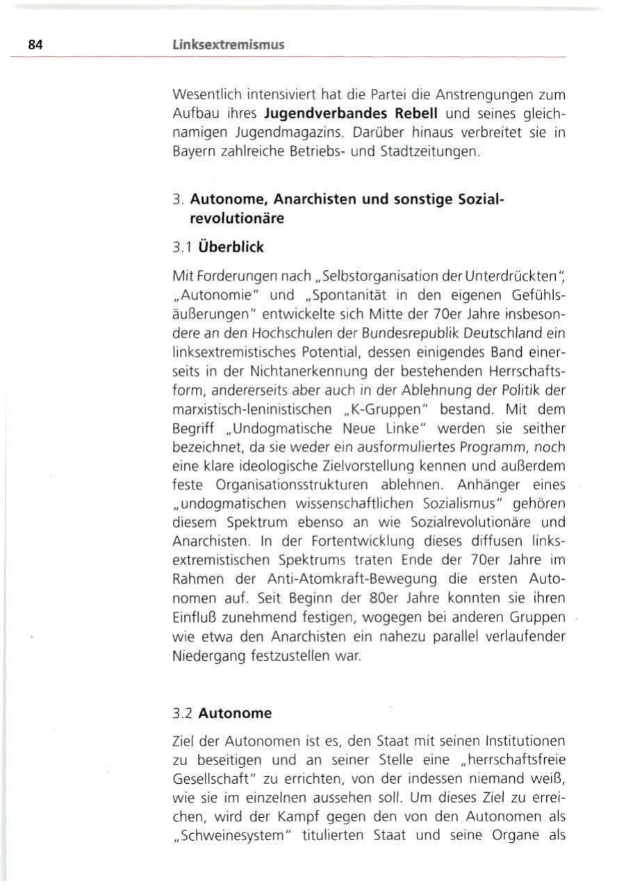 Seite 84 des Verfassungsschutzbericht 1993 Bayern