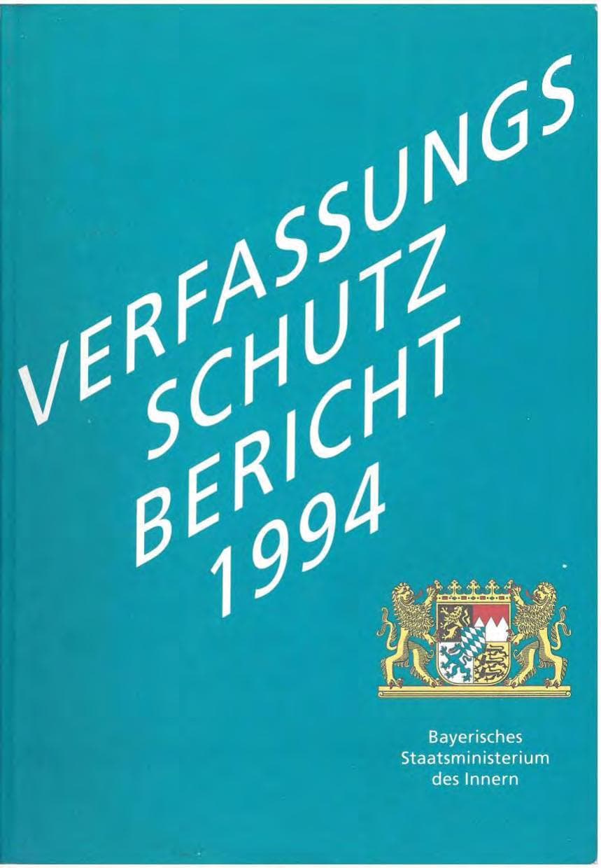 Seite 1 des Verfassungsschutzbericht 1994 Bayern