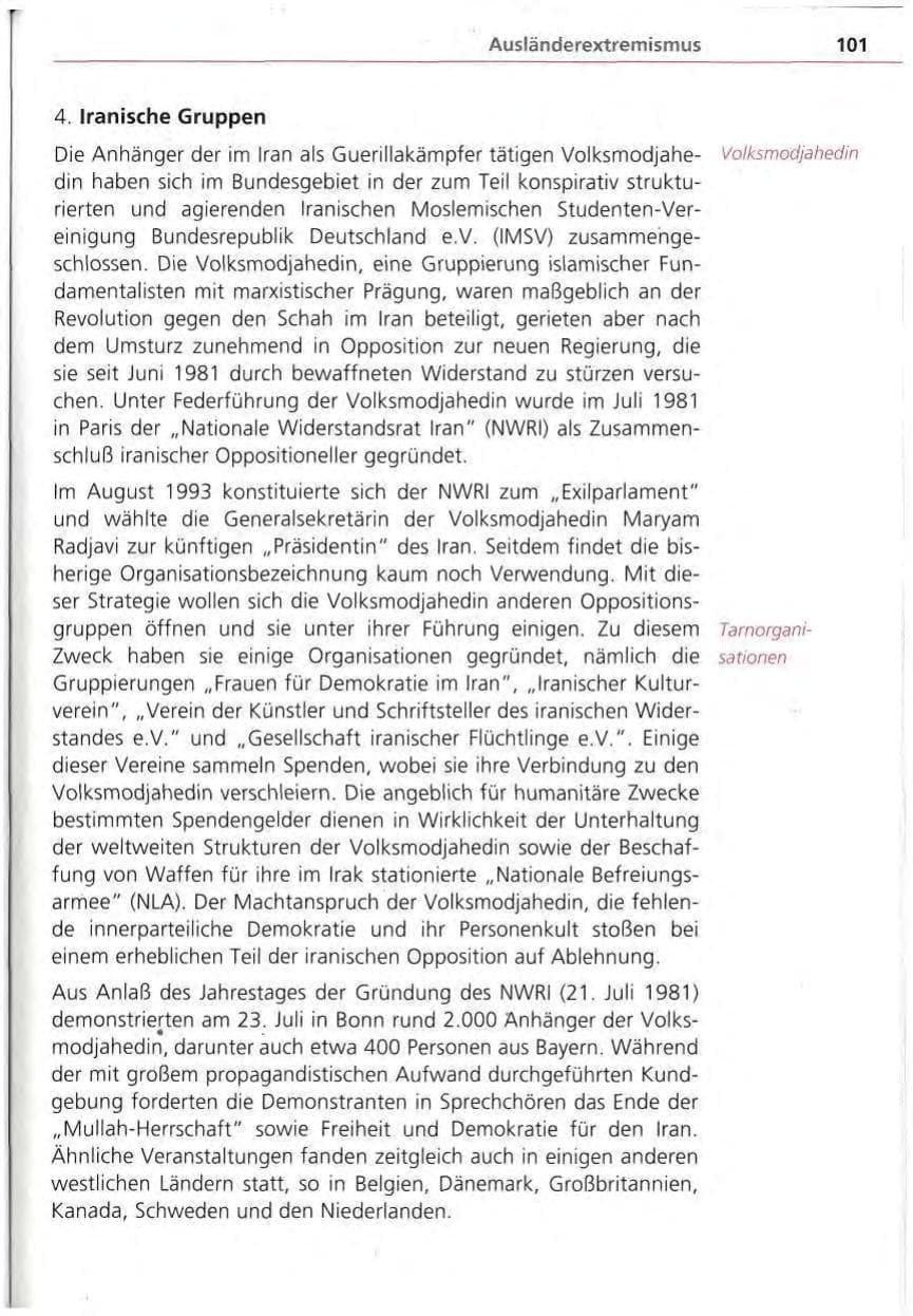 Seite 102 des Verfassungsschutzbericht 1994 Bayern