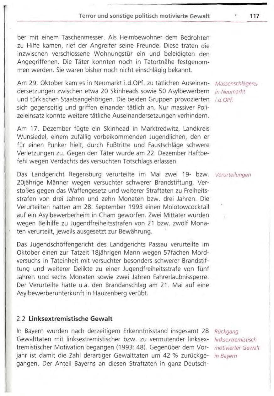 Seite 118 des Verfassungsschutzbericht 1994 Bayern
