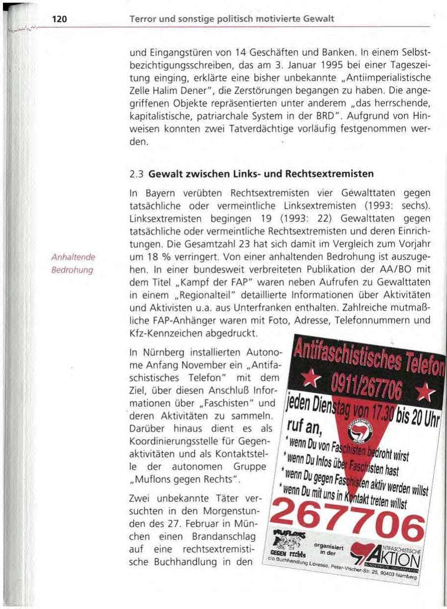 Seite 121 des Verfassungsschutzbericht 1994 Bayern
