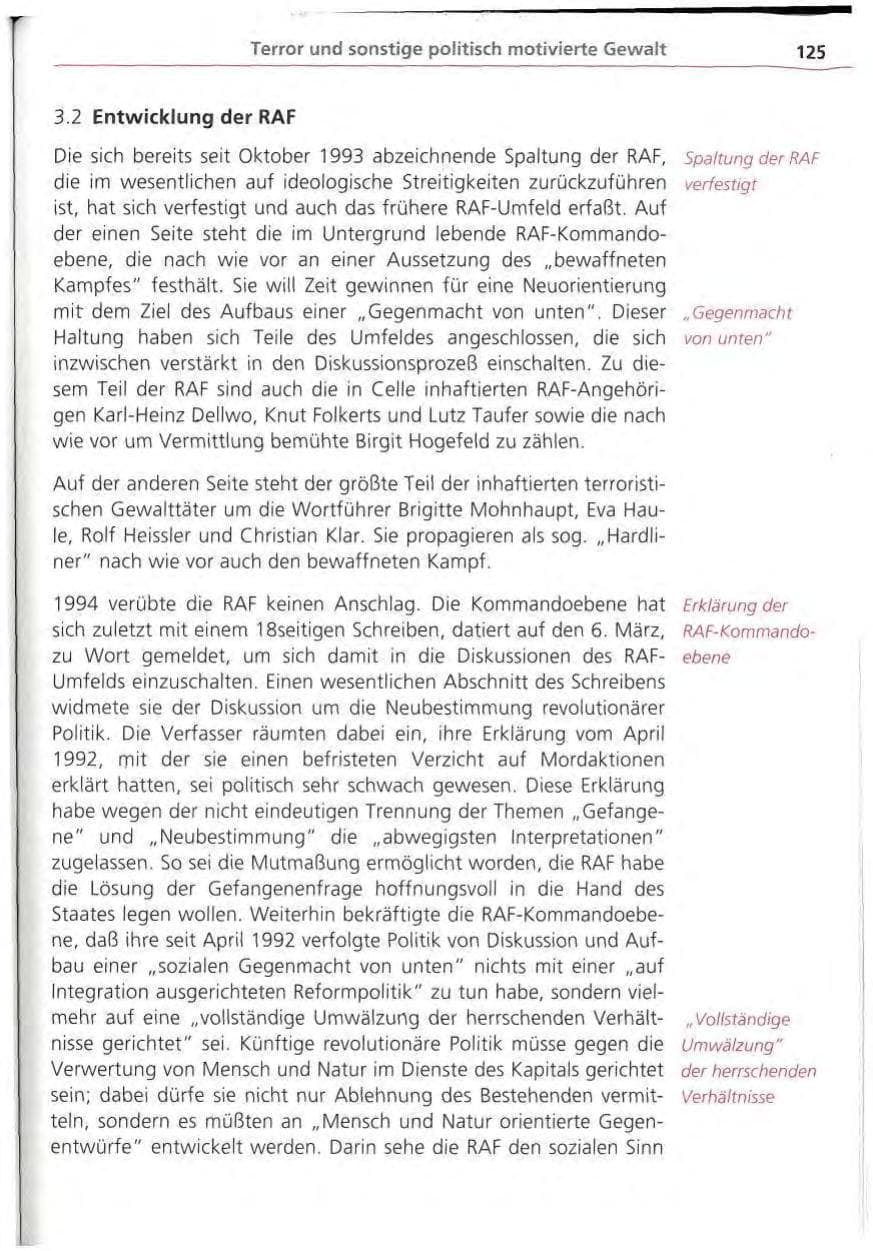 Seite 126 des Verfassungsschutzbericht 1994 Bayern