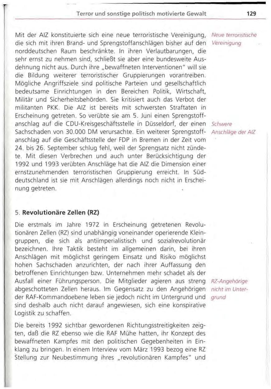 Seite 130 des Verfassungsschutzbericht 1994 Bayern