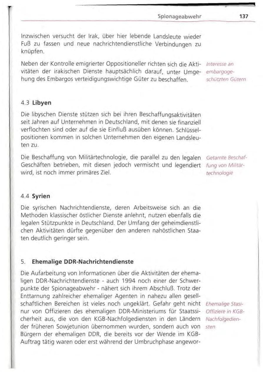 Seite 138 des Verfassungsschutzbericht 1994 Bayern