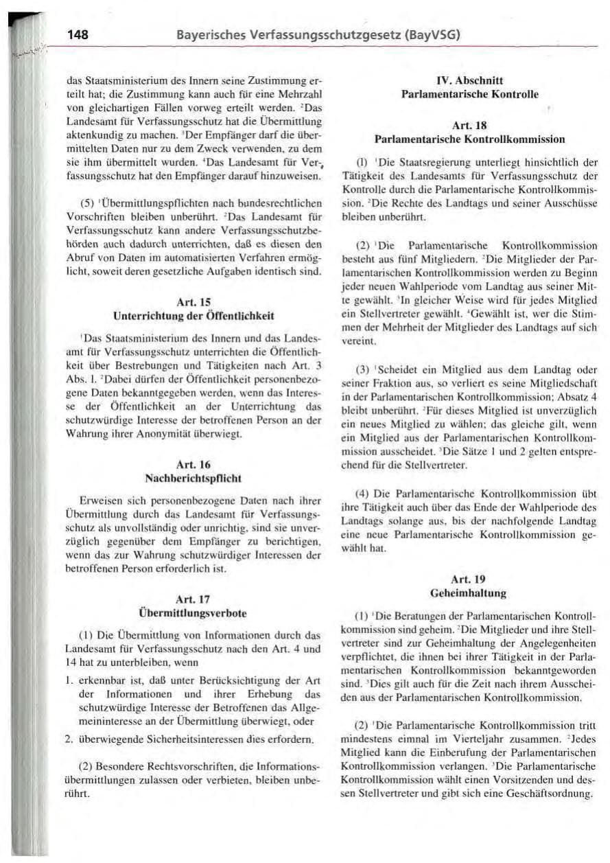 Seite 149 des Verfassungsschutzbericht 1994 Bayern