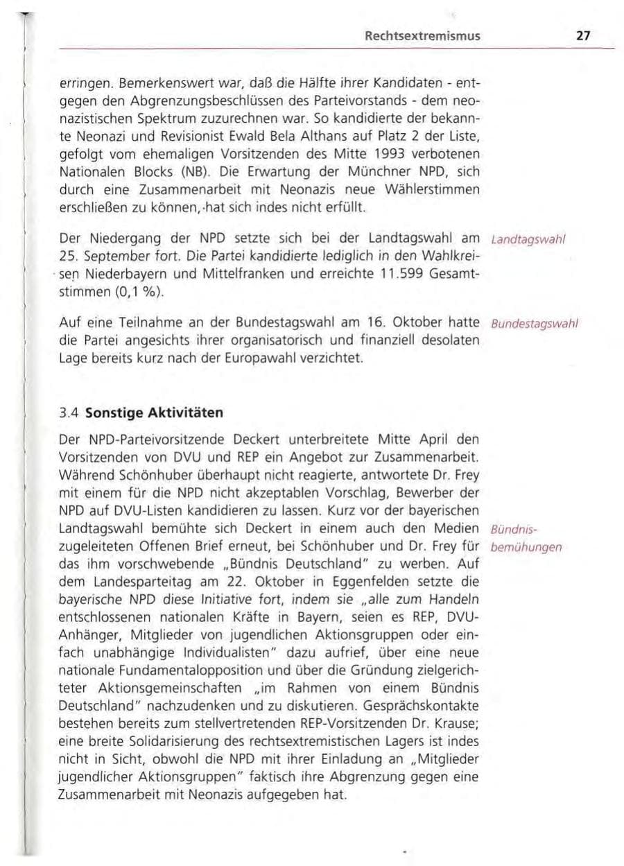 Seite 28 des Verfassungsschutzbericht 1994 Bayern