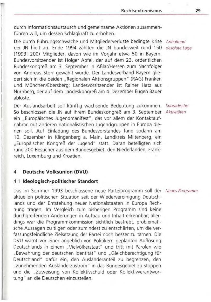 Seite 30 des Verfassungsschutzbericht 1994 Bayern