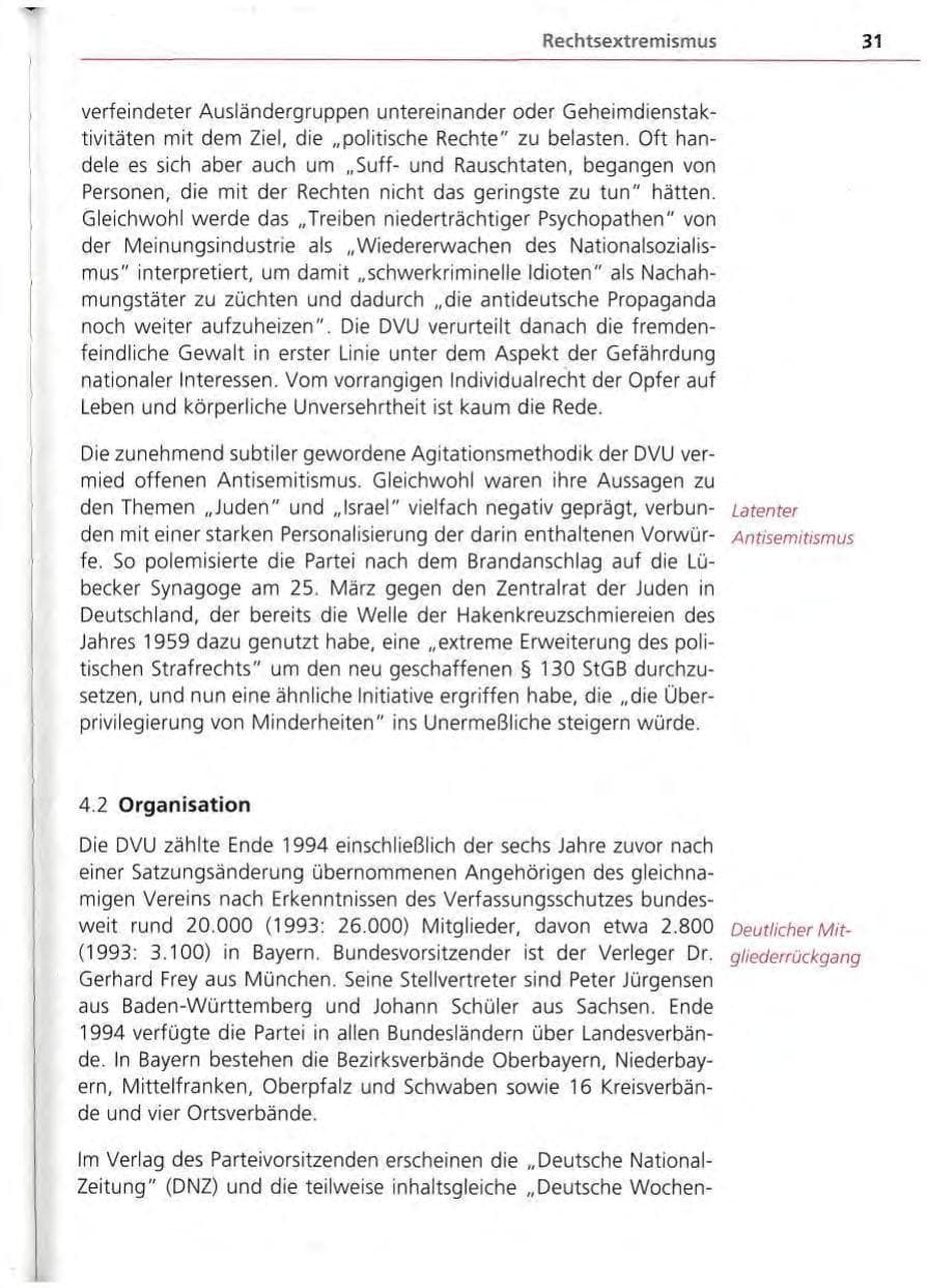 Seite 32 des Verfassungsschutzbericht 1994 Bayern