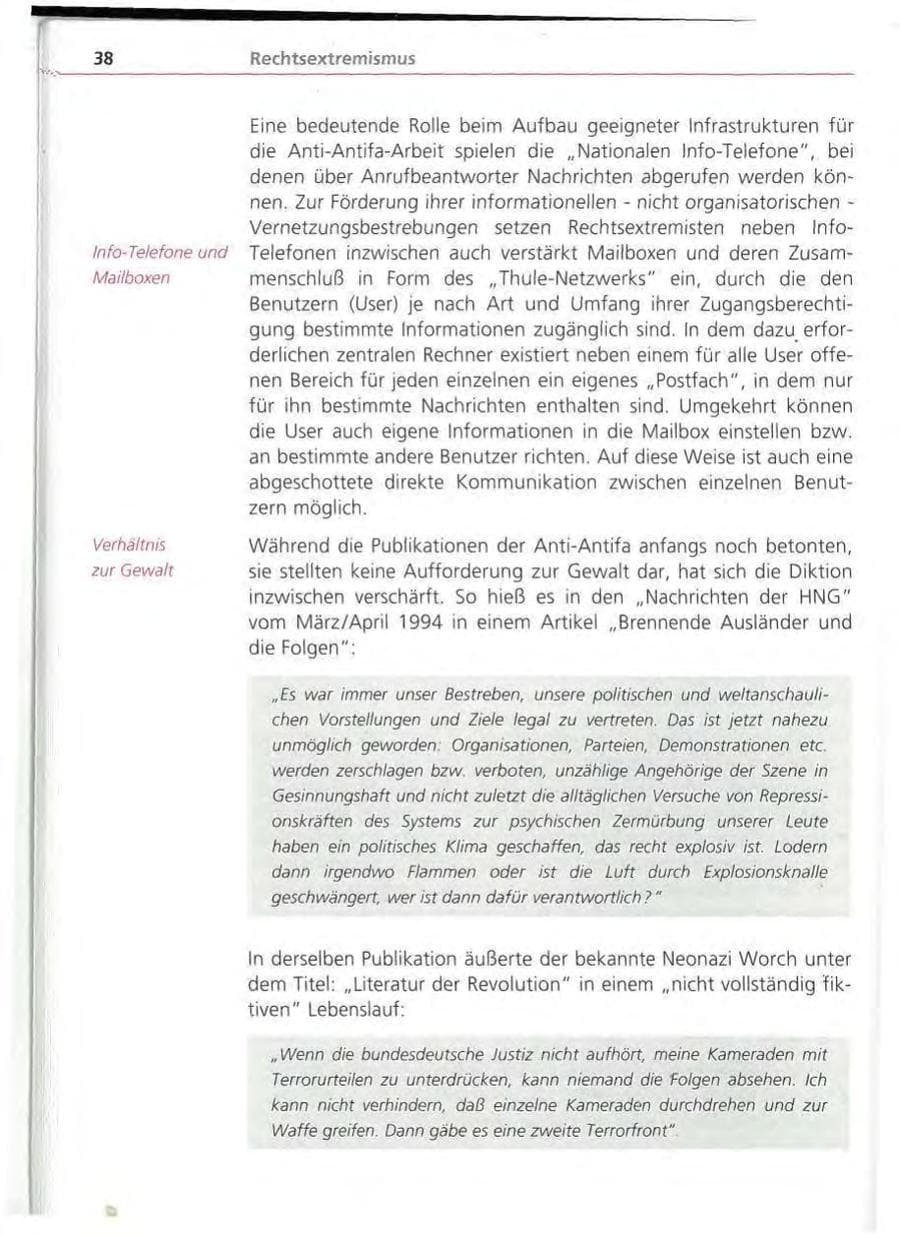 Seite 39 des Verfassungsschutzbericht 1994 Bayern
