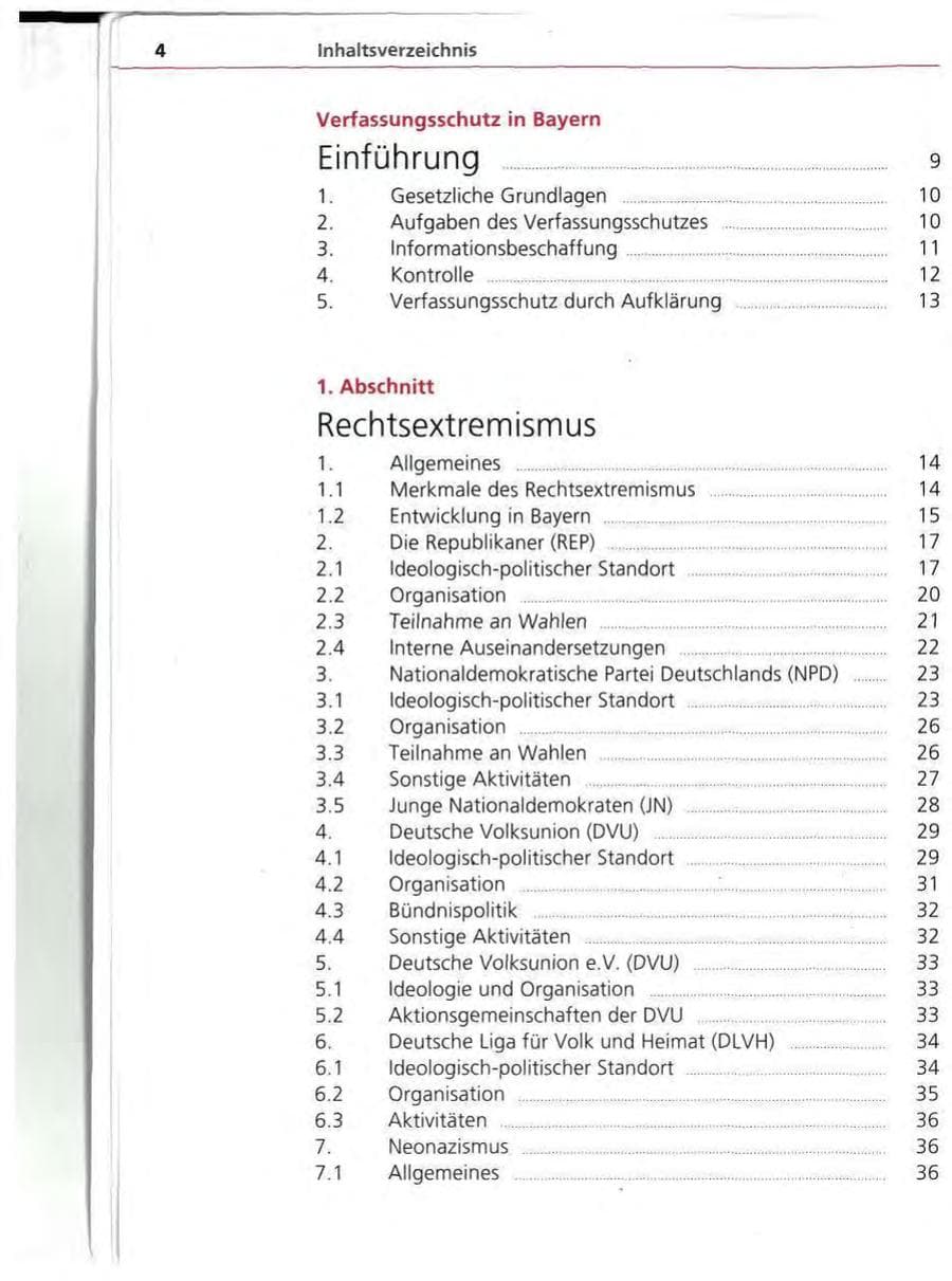 Seite 5 des Verfassungsschutzbericht 1994 Bayern