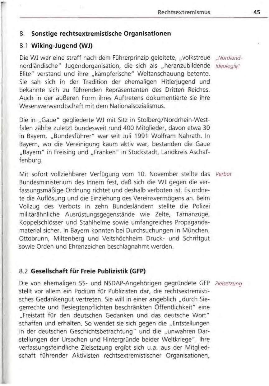 Seite 46 des Verfassungsschutzbericht 1994 Bayern
