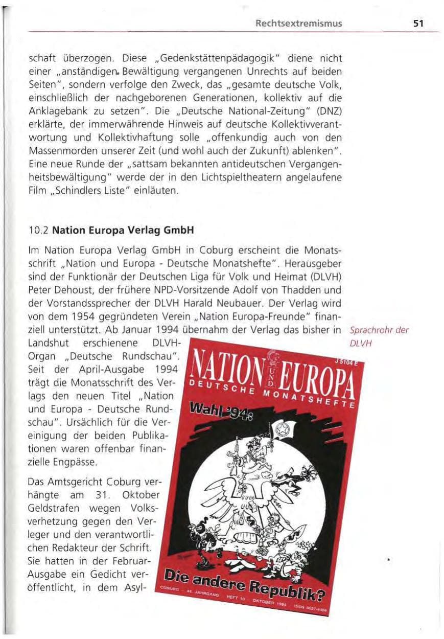 Seite 52 des Verfassungsschutzbericht 1994 Bayern