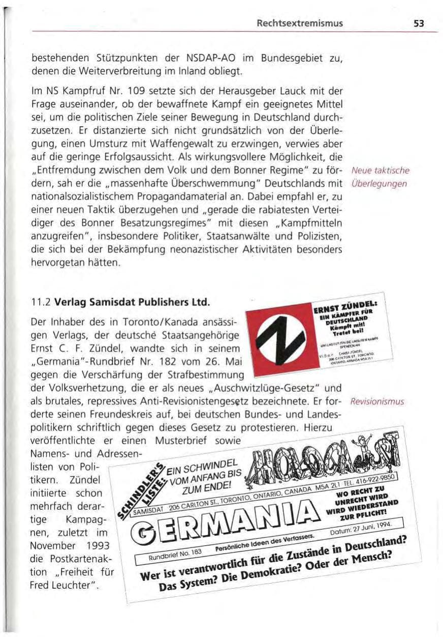 Seite 54 des Verfassungsschutzbericht 1994 Bayern