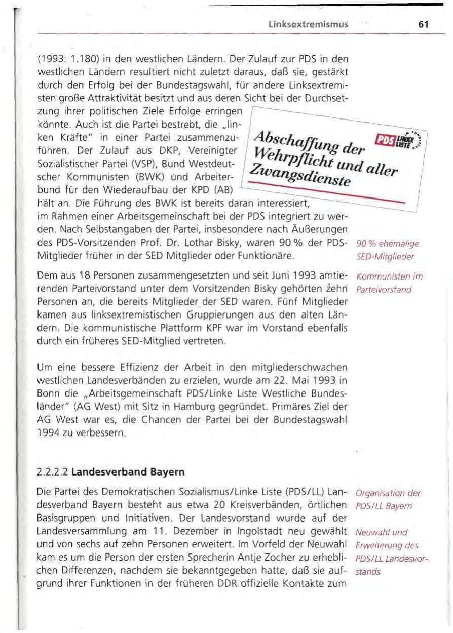 Seite 62 des Verfassungsschutzbericht 1994 Bayern
