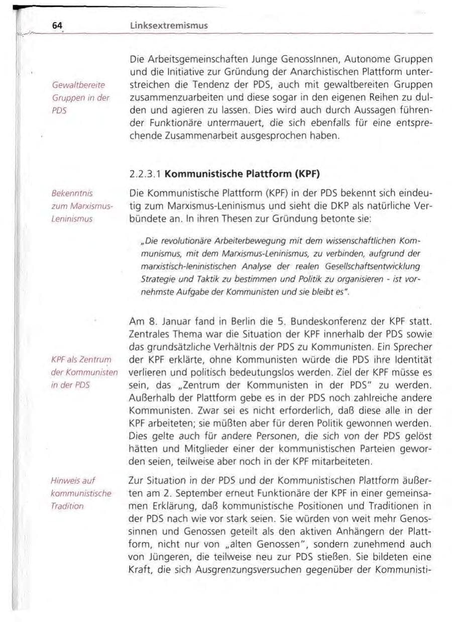 Seite 65 des Verfassungsschutzbericht 1994 Bayern