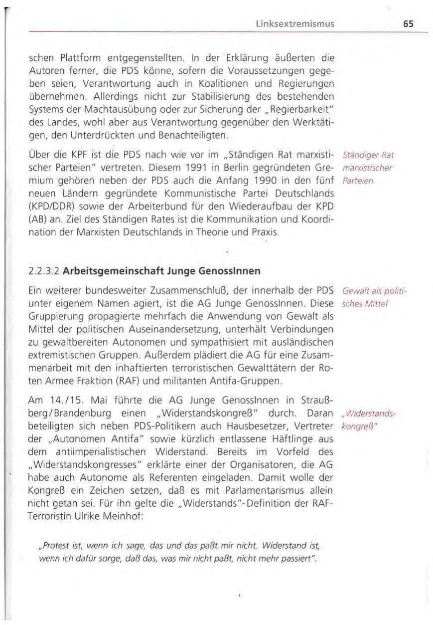 Seite 66 des Verfassungsschutzbericht 1994 Bayern
