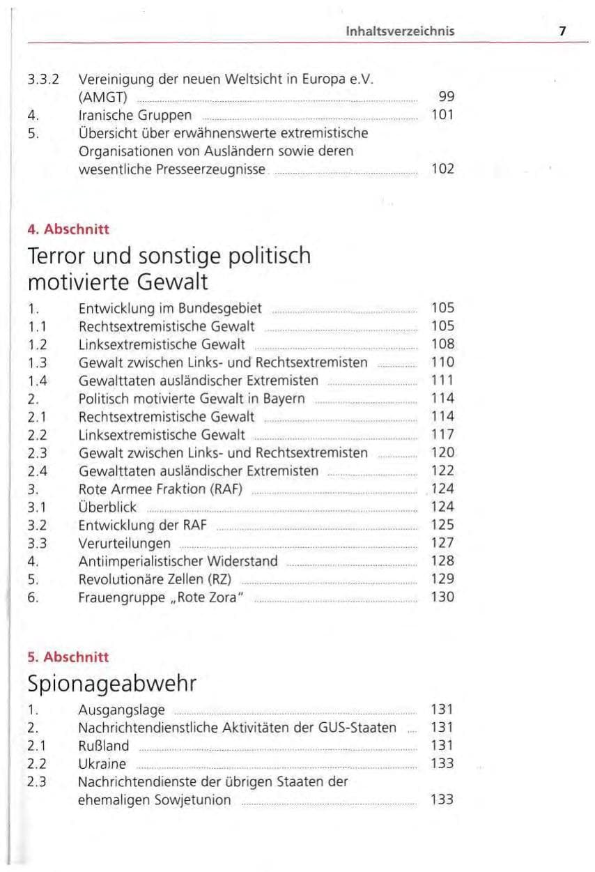 Seite 8 des Verfassungsschutzbericht 1994 Bayern