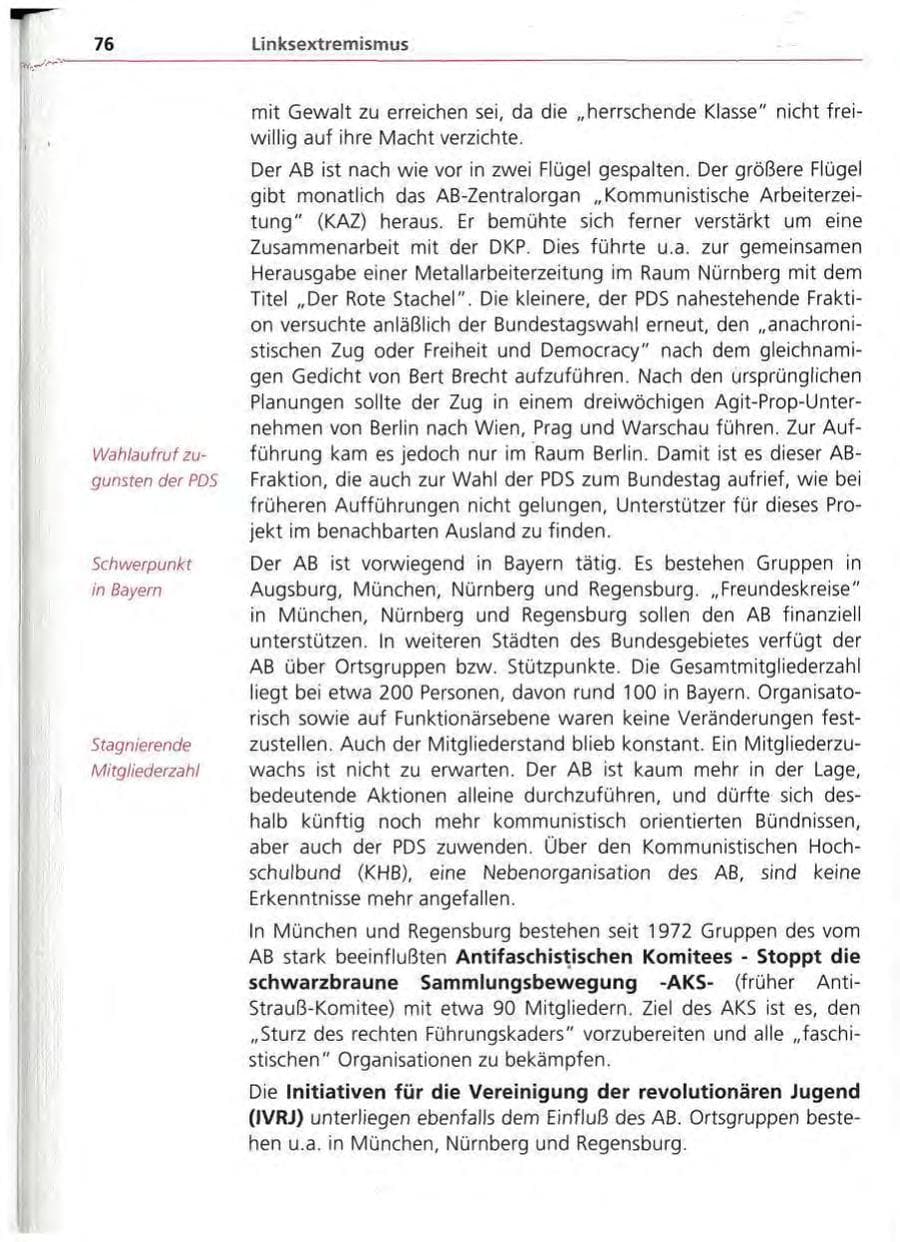 Seite 77 des Verfassungsschutzbericht 1994 Bayern