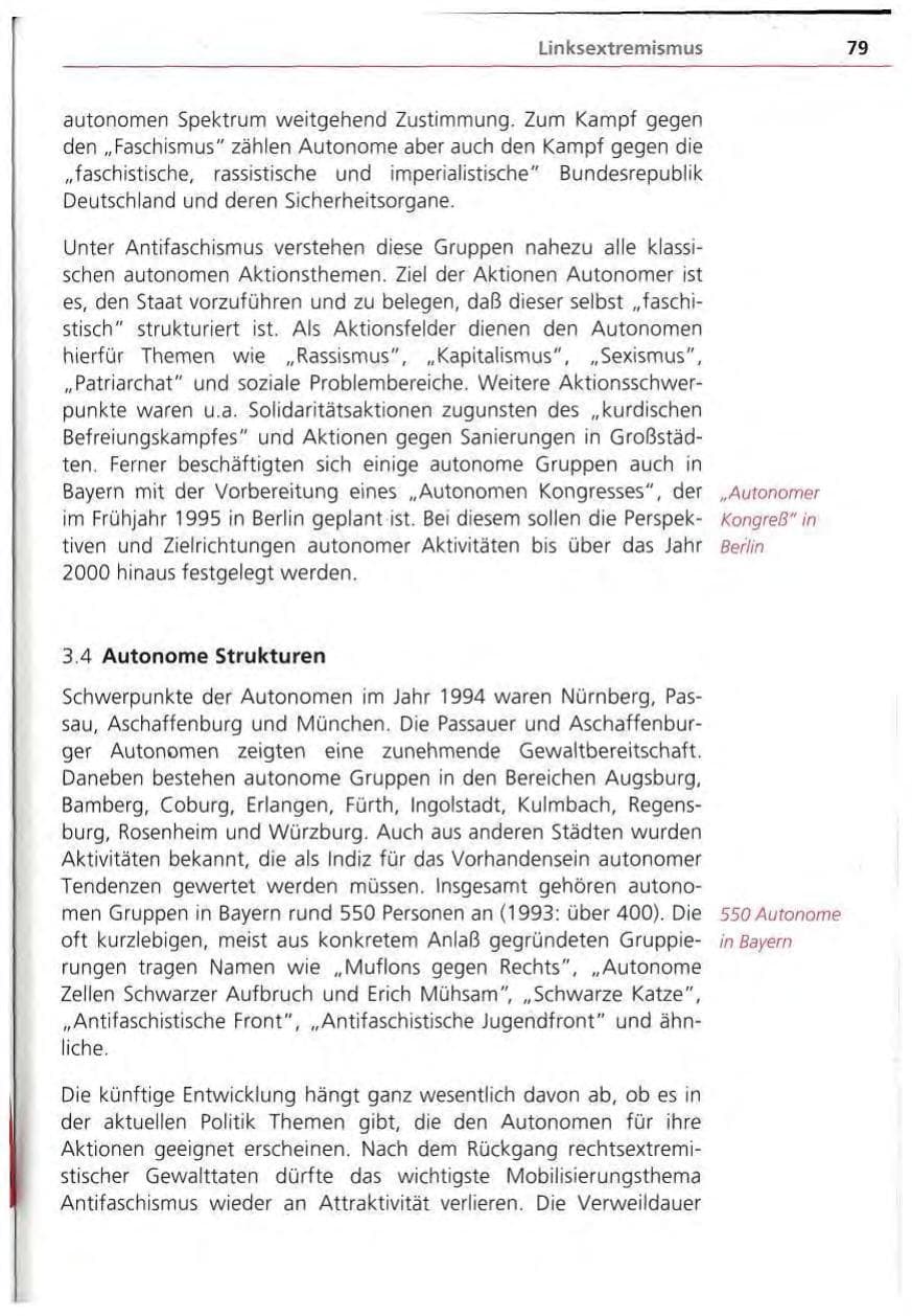 Seite 80 des Verfassungsschutzbericht 1994 Bayern