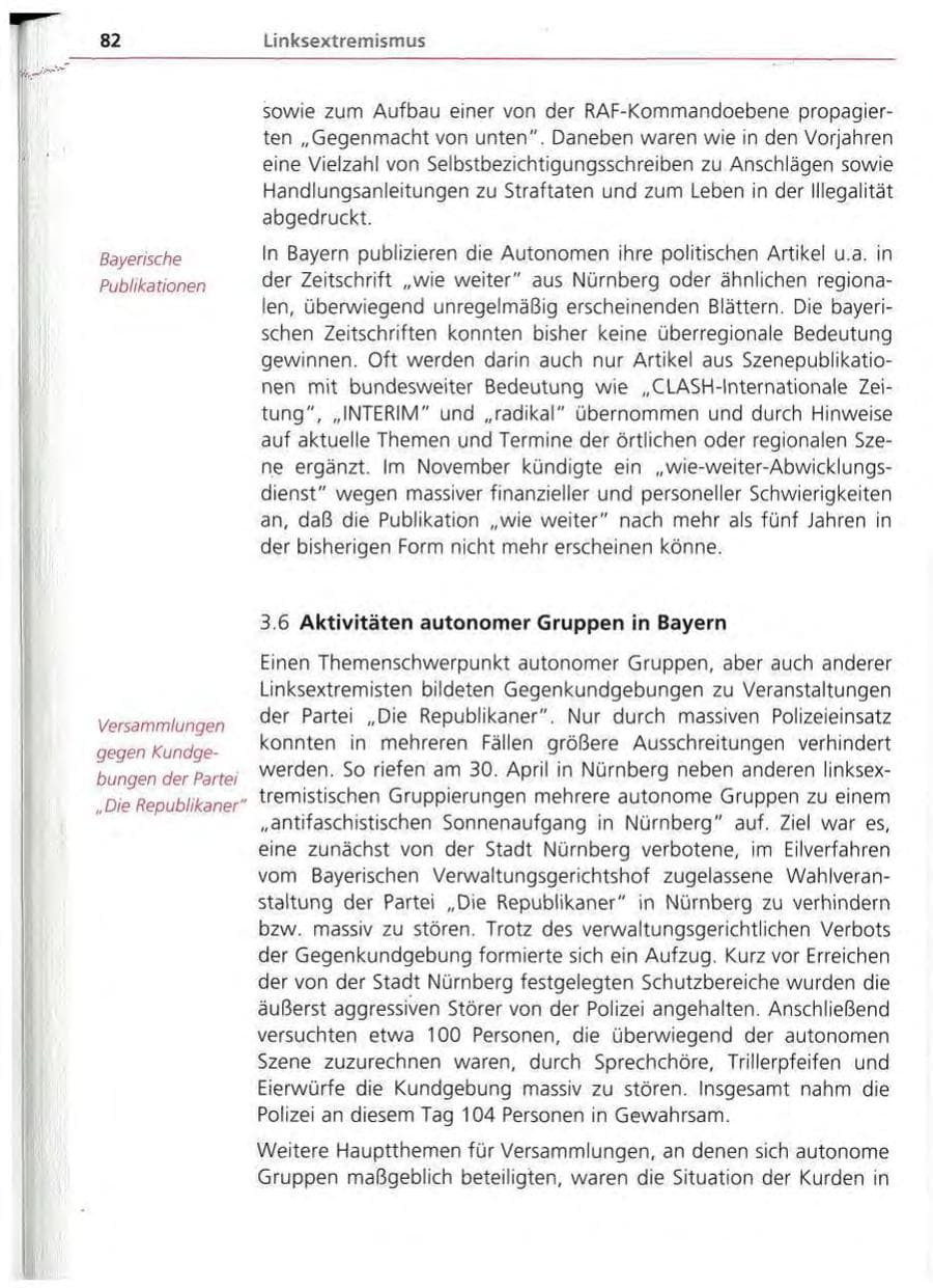 Seite 83 des Verfassungsschutzbericht 1994 Bayern