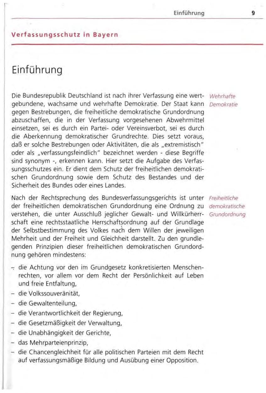 Seite 10 des Verfassungsschutzbericht 1994 Bayern