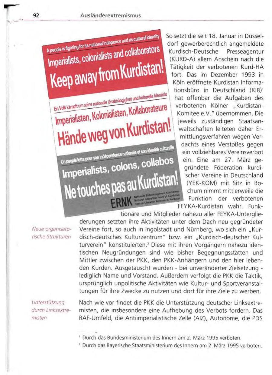 Seite 93 des Verfassungsschutzbericht 1994 Bayern