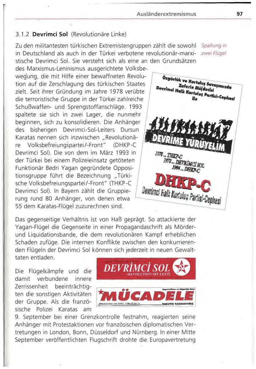 Seite 98 des Verfassungsschutzbericht 1994 Bayern