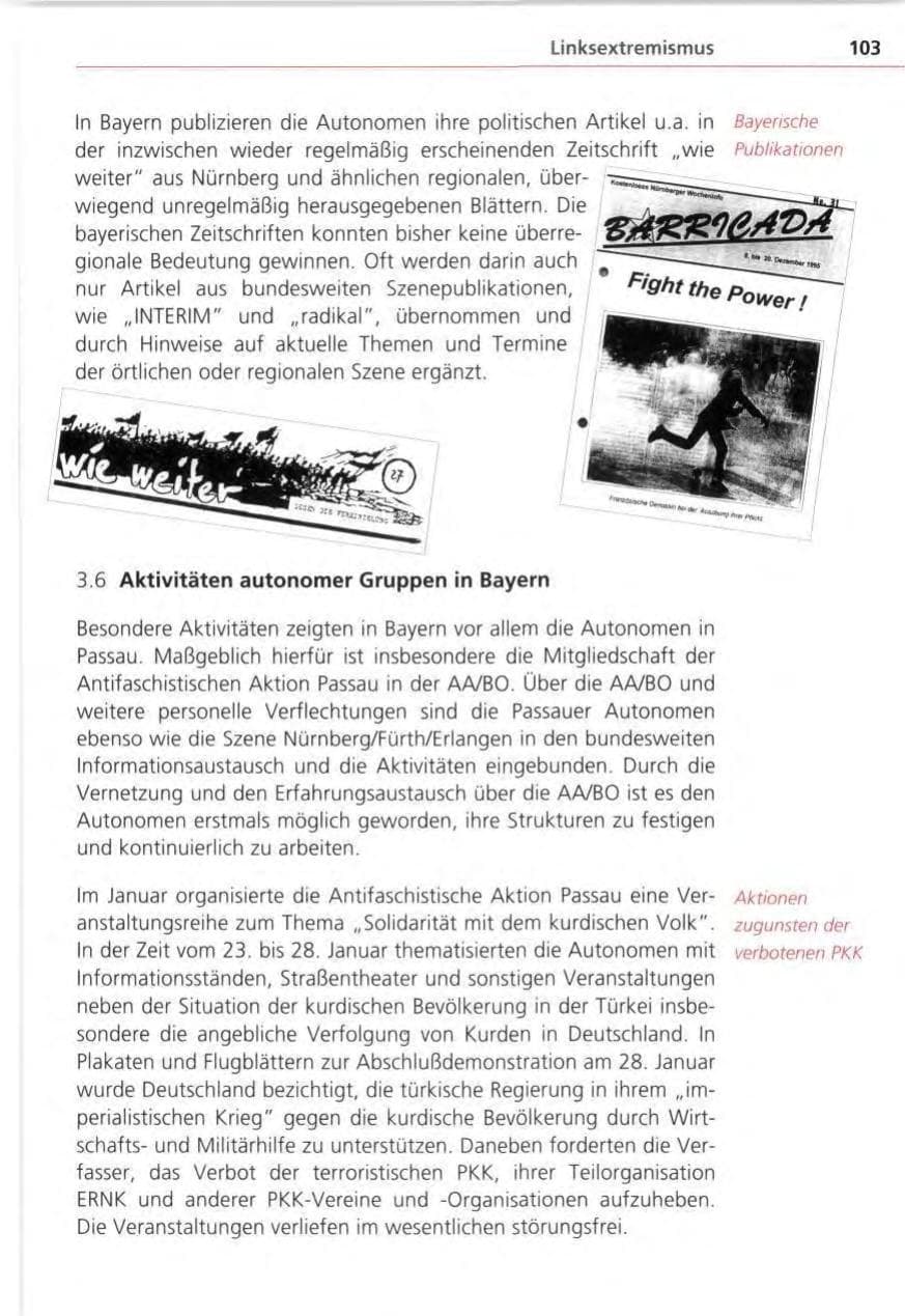 Seite 103 des Verfassungsschutzbericht 1995 Bayern