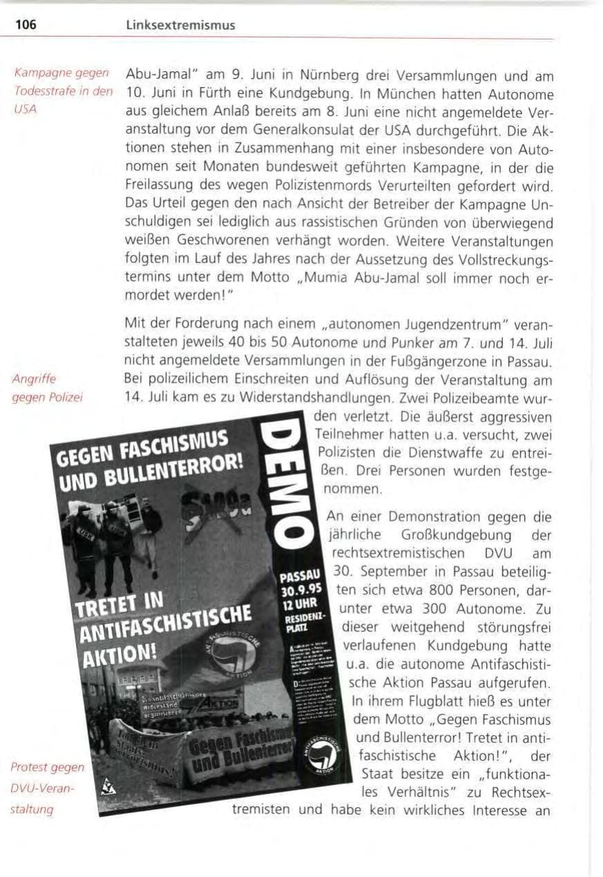 Seite 106 des Verfassungsschutzbericht 1995 Bayern