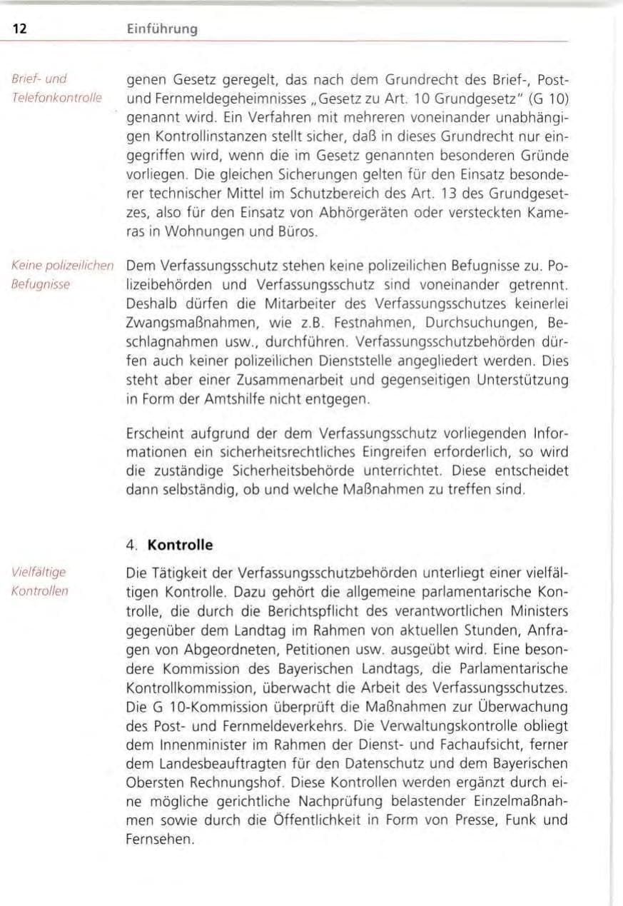 Seite 12 des Verfassungsschutzbericht 1995 Bayern
