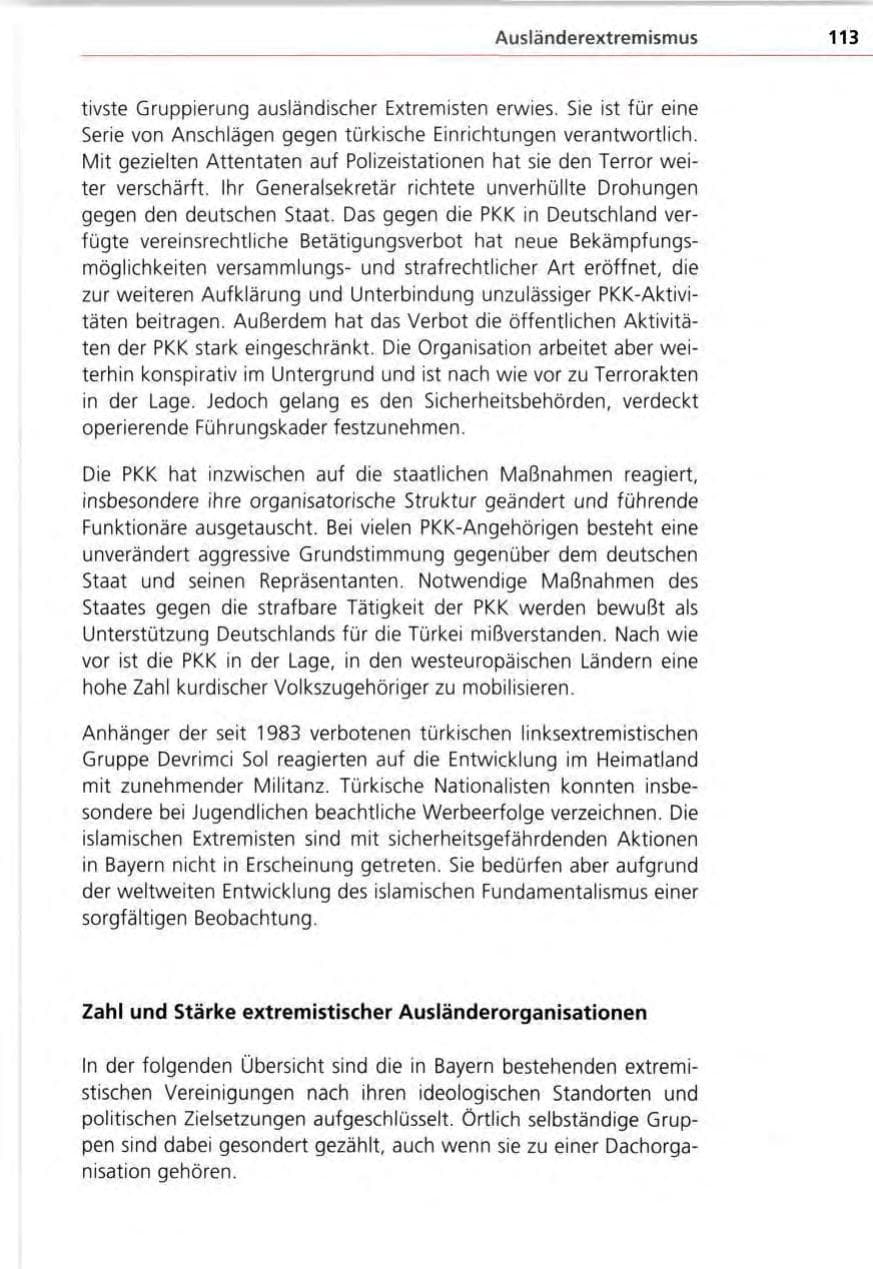 Seite 113 des Verfassungsschutzbericht 1995 Bayern