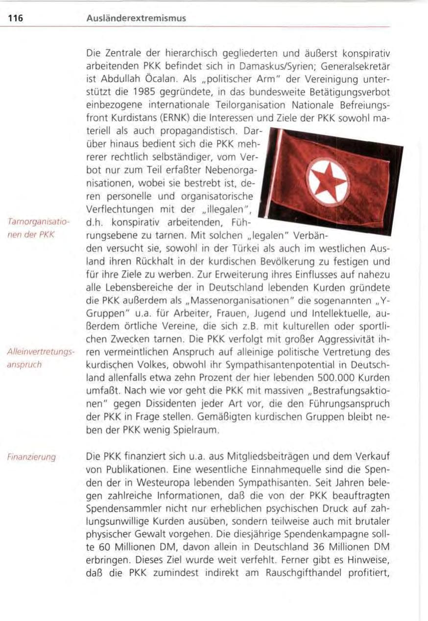 Seite 116 des Verfassungsschutzbericht 1995 Bayern