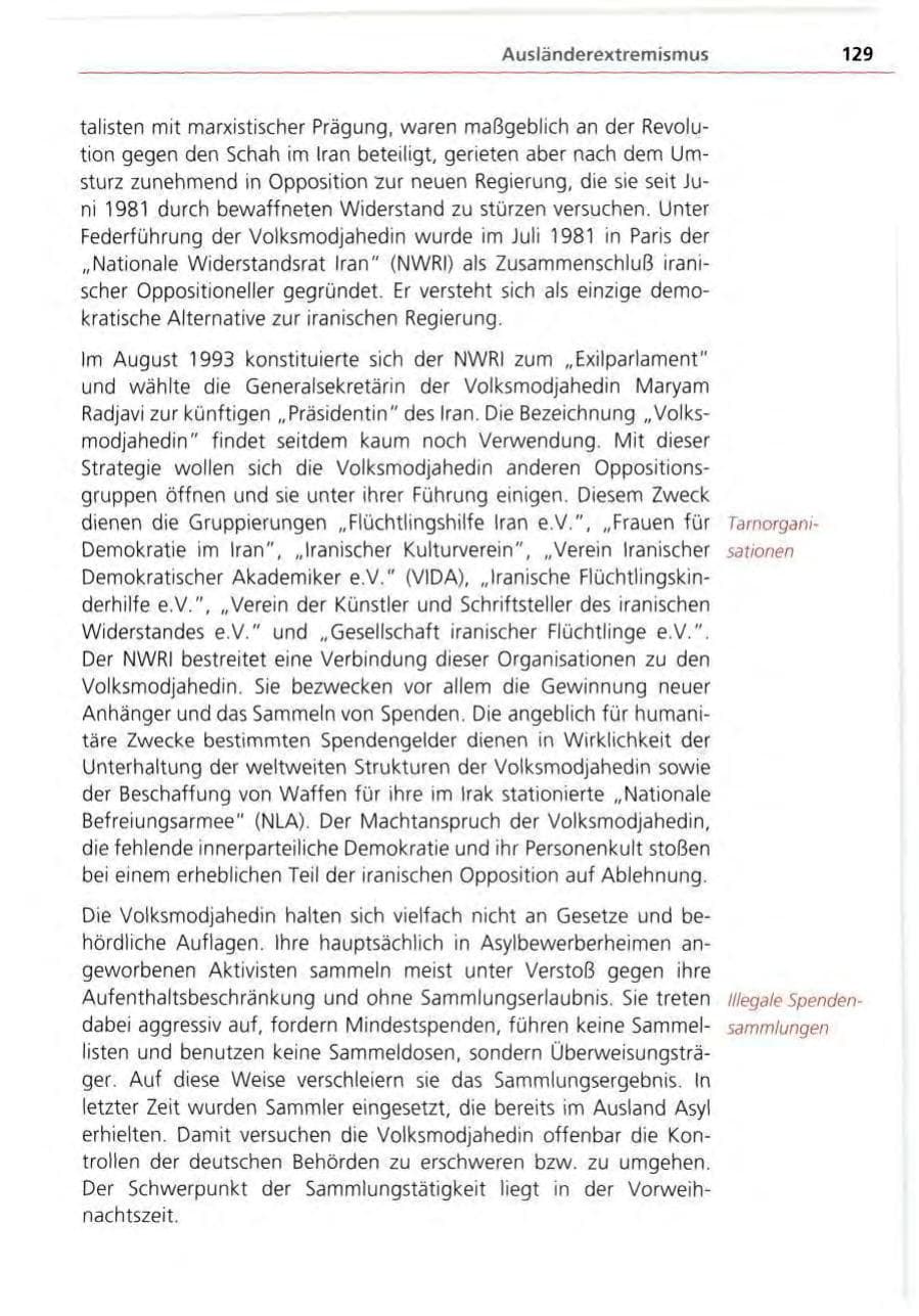 Seite 129 des Verfassungsschutzbericht 1995 Bayern