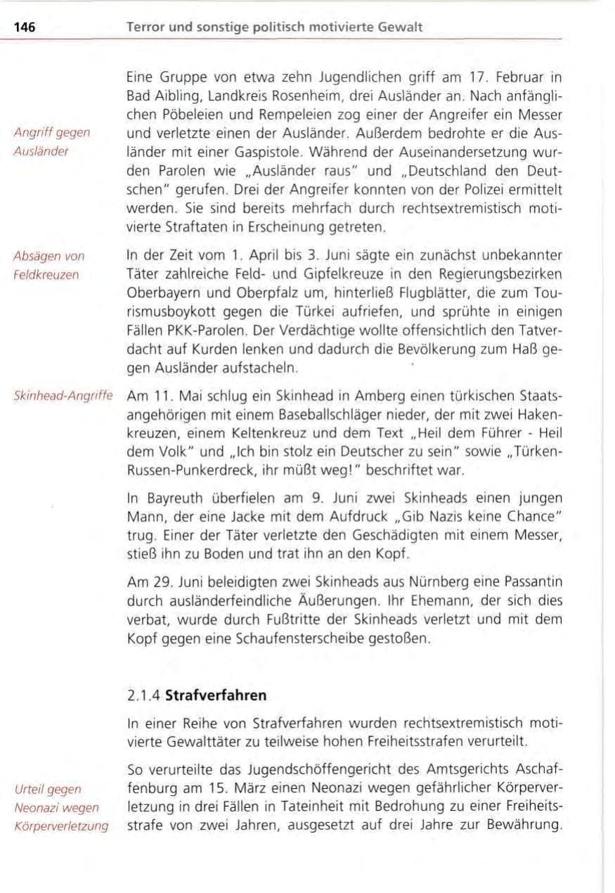 Seite 146 des Verfassungsschutzbericht 1995 Bayern