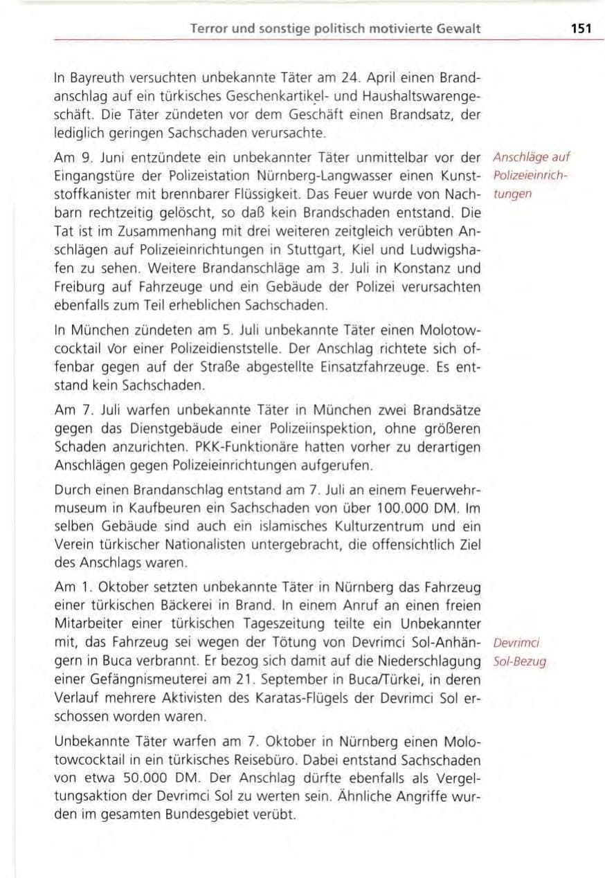 Seite 151 des Verfassungsschutzbericht 1995 Bayern