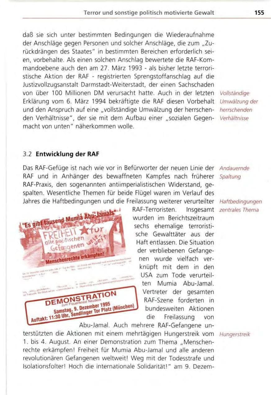 Seite 155 des Verfassungsschutzbericht 1995 Bayern