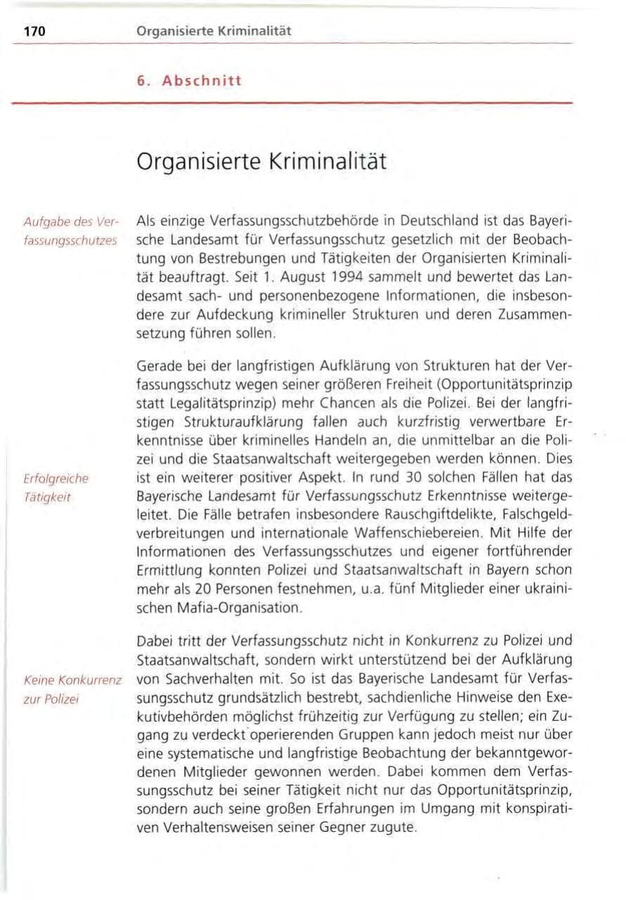 Seite 170 des Verfassungsschutzbericht 1995 Bayern