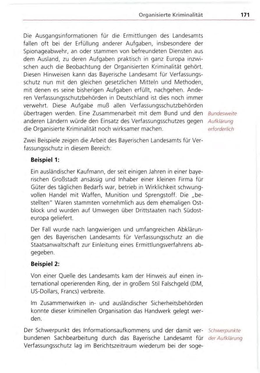 Seite 171 des Verfassungsschutzbericht 1995 Bayern