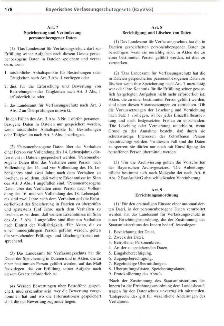 Seite 178 des Verfassungsschutzbericht 1995 Bayern