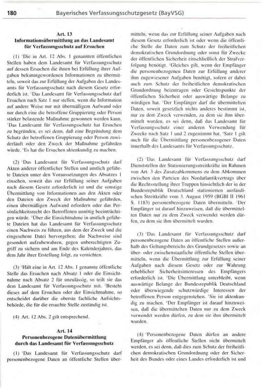 Seite 180 des Verfassungsschutzbericht 1995 Bayern