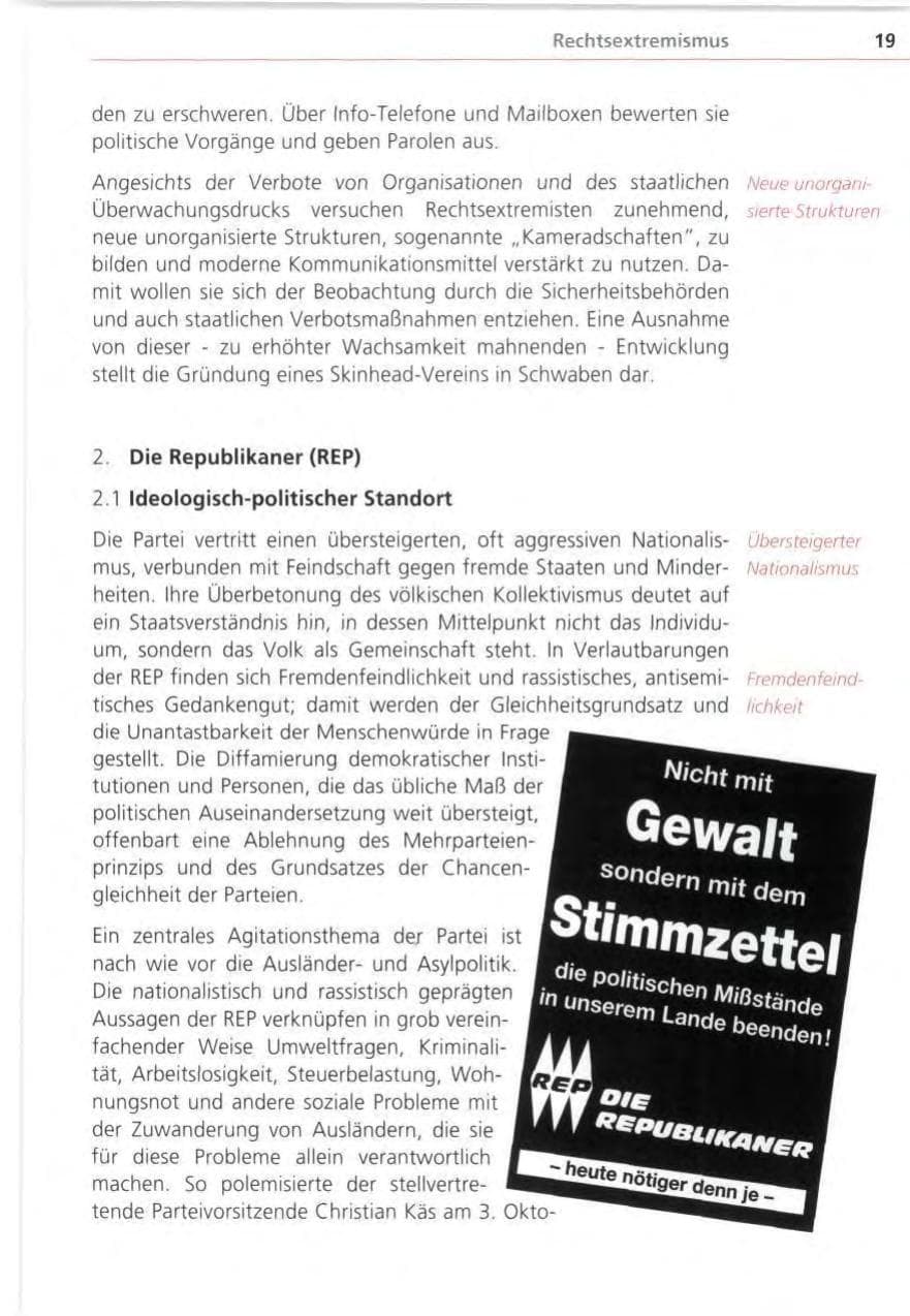 Seite 19 des Verfassungsschutzbericht 1995 Bayern