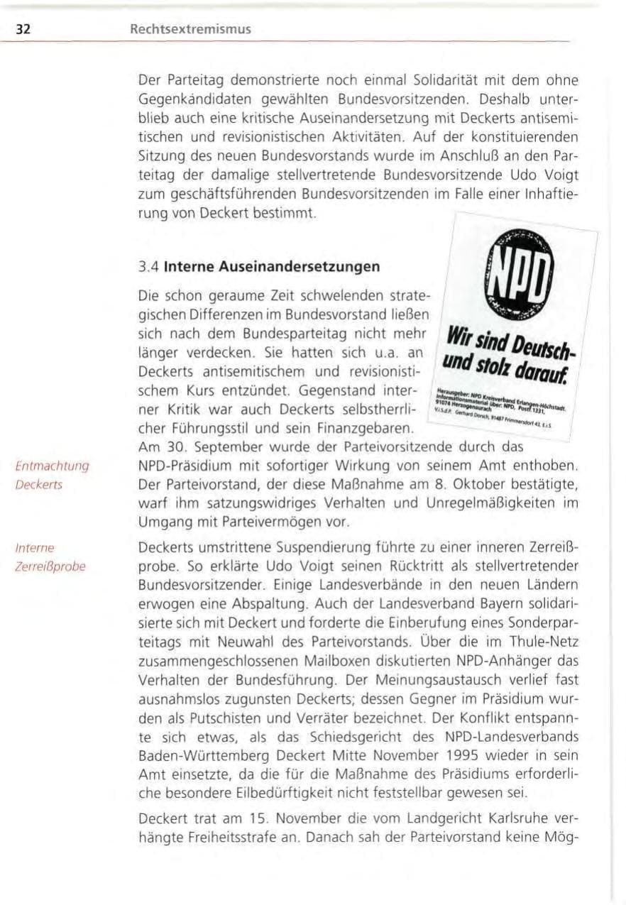 Seite 32 des Verfassungsschutzbericht 1995 Bayern