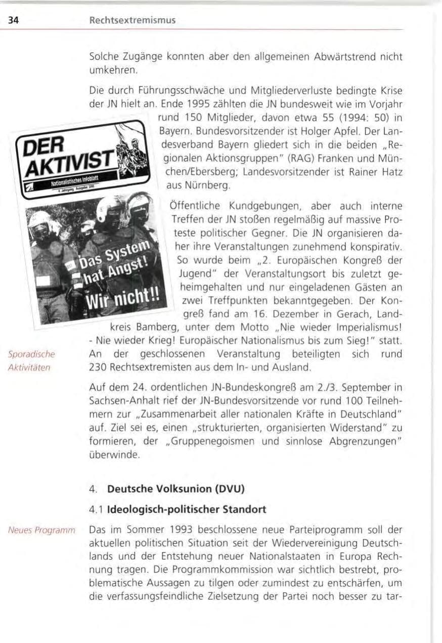 Seite 34 des Verfassungsschutzbericht 1995 Bayern