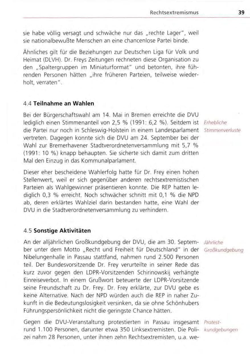 Seite 39 des Verfassungsschutzbericht 1995 Bayern