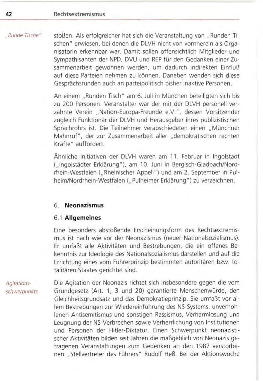 Seite 42 des Verfassungsschutzbericht 1995 Bayern